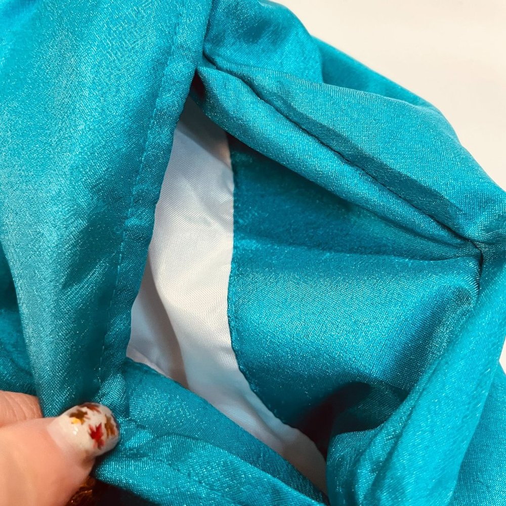 VINTAGE Prince Sportswear Trackpants Womens Medium Teal Windbreaker Tennis 90s - Picture 11 of 14